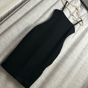 Lulu’s Black Strap Dress with Gold Detailing